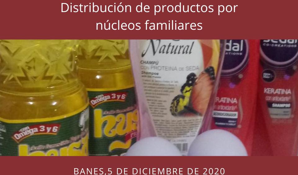 Distribución de productos por núcleos familiares para el 5 de diciembre